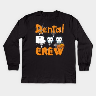 Dental Boo Crew Funny Dentist Halloween Costume Kids Long Sleeve T-Shirt